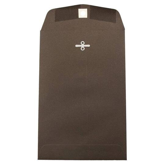 JAM Paper 6" x 9" Chocolate Brown Recycled Premium Invitation Envelopes with Clasp Closure